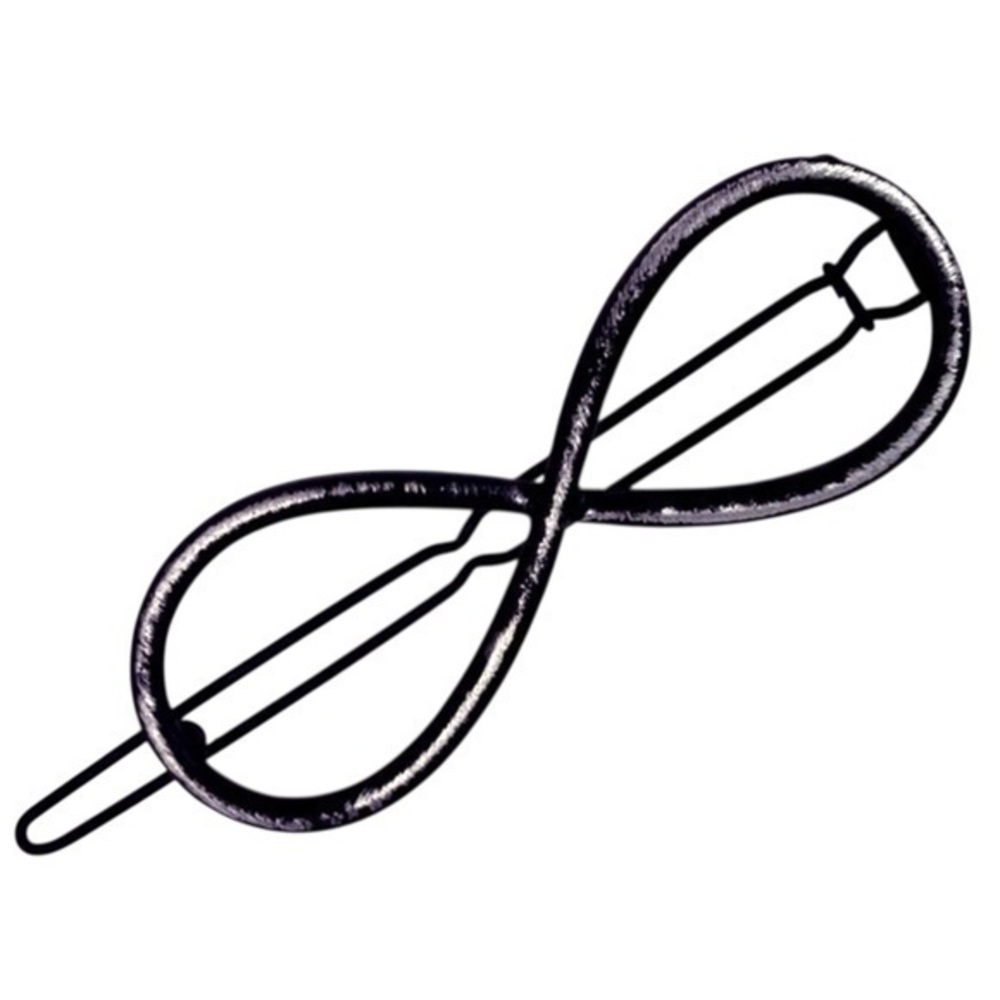 Infinity Symbol Hair Barrette‎ Distressed Black Metal